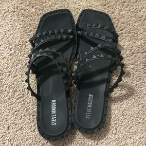 Black Steve Madden studded sandals